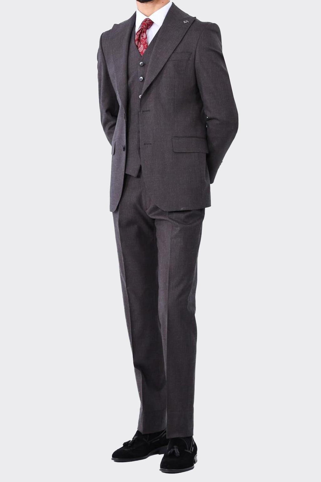 Modern Kesim Yelekli Erkek Takım Elbise - Rahat ve Şık-KAV1069W