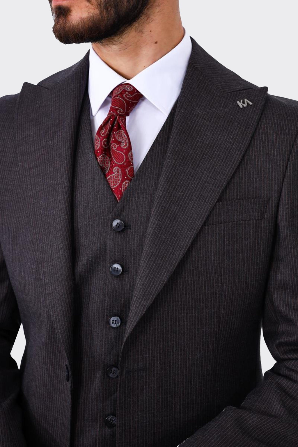 Modern Kesim Yelekli Erkek Takım Elbise - Rahat ve Şık-KAV1069W
