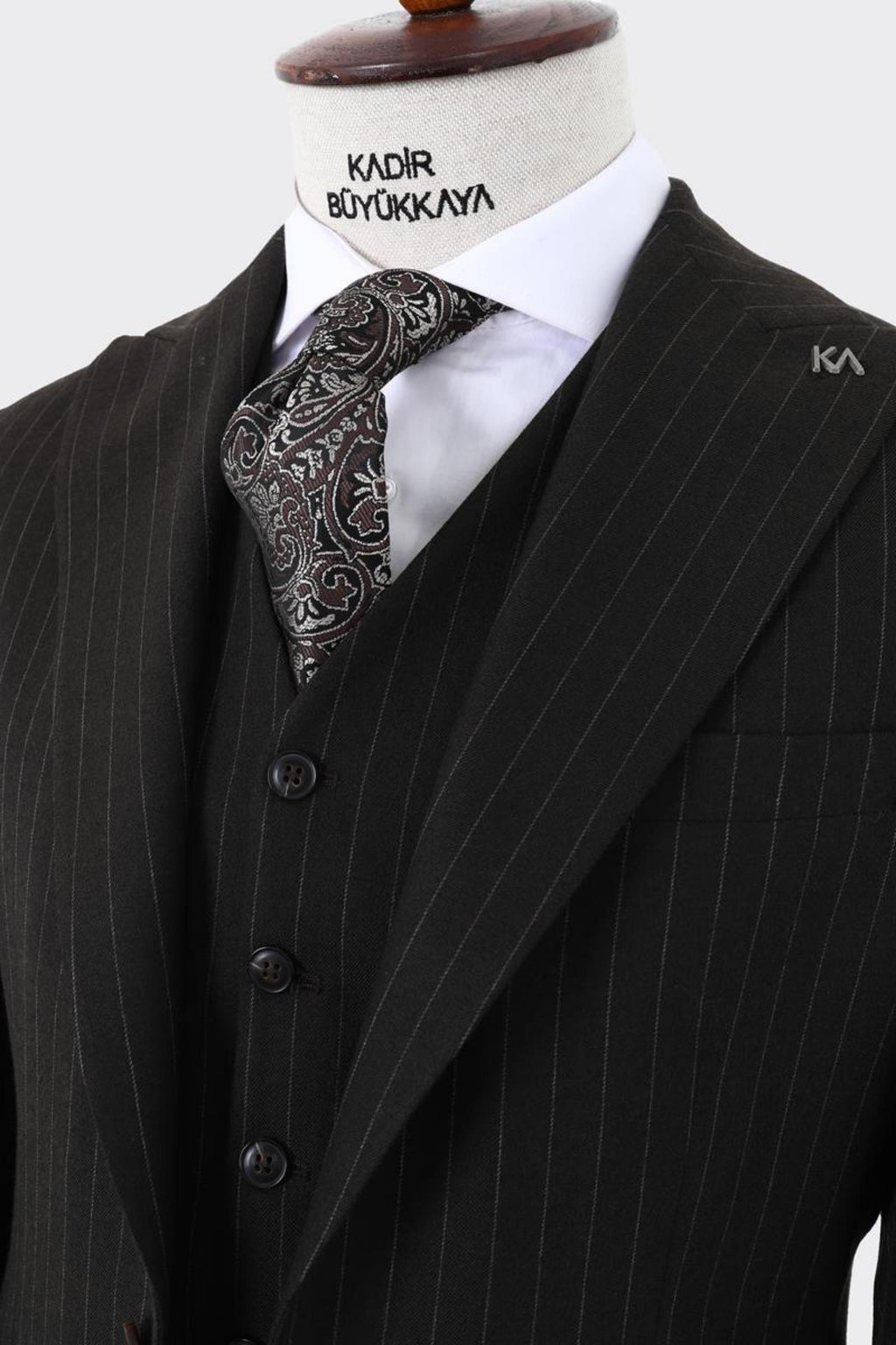 Modern Kesim Yelekli Erkek Takım Elbise - Slim Fit Rahat ve Şık-KAV1078W