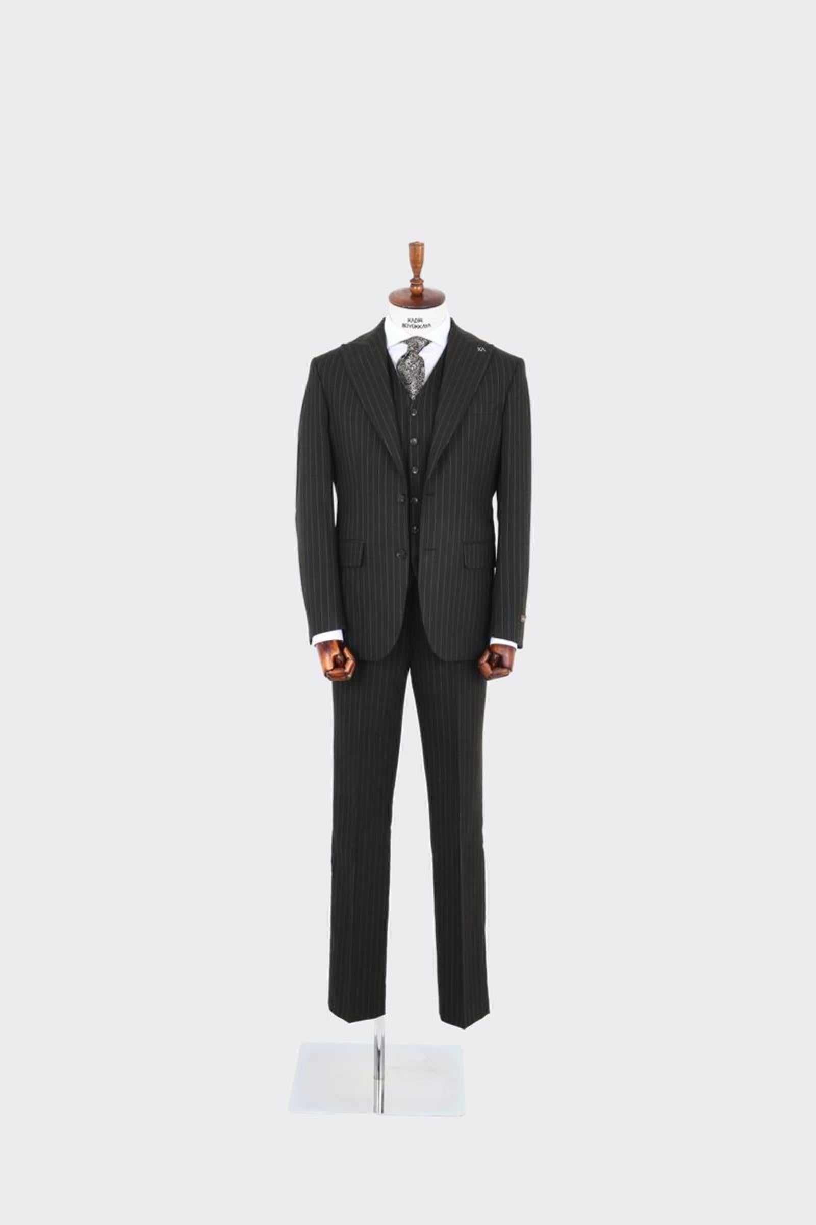 Modern Kesim Yelekli Erkek Takım Elbise - Slim Fit Rahat ve Şık-KAV1078W