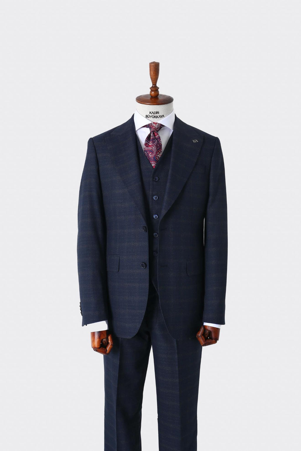 Modern Kesim Yelekli Erkek Takım Elbise - Slim Fit Şık ve Rahat-KAW1007S