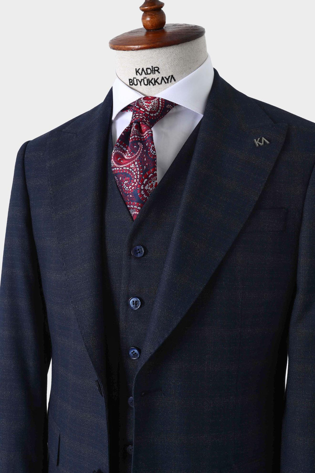 Modern Kesim Yelekli Erkek Takım Elbise - Slim Fit Şık ve Rahat-KAW1007S