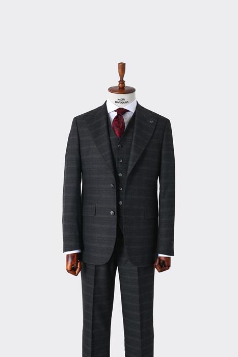 Modern Kesim Yelekli Erkek Takım Elbise - Slim Fit Şık ve Rahat-KAW1007S