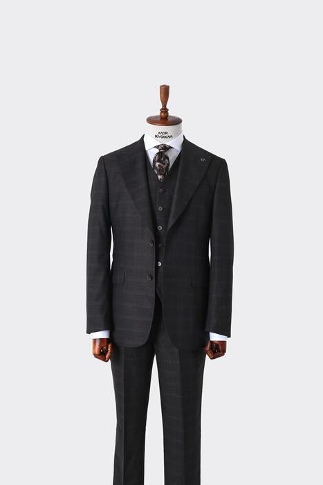 Modern Kesim Yelekli Erkek Takım Elbise - Slim Fit Şık ve Rahat-KAW1007S