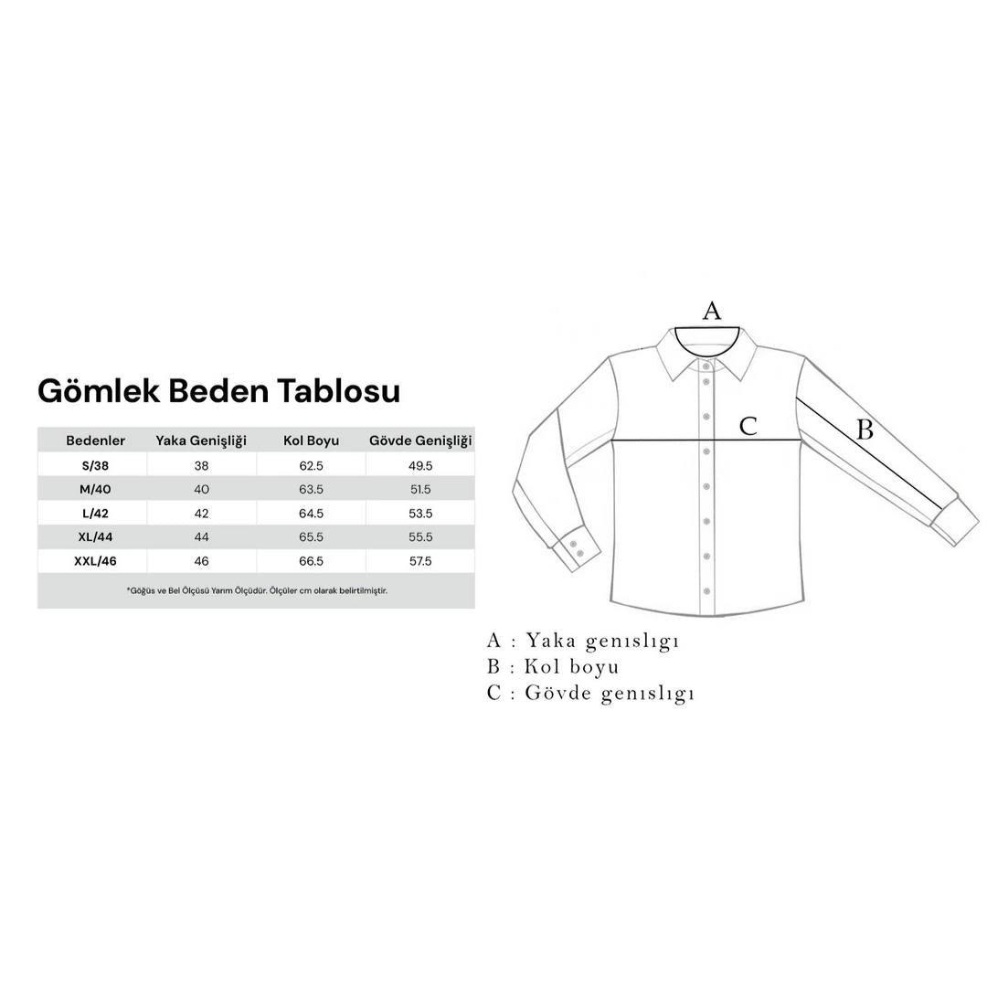 Modern Kesimli Erkek İtalyan Yaka Gömlek-KAW4017S