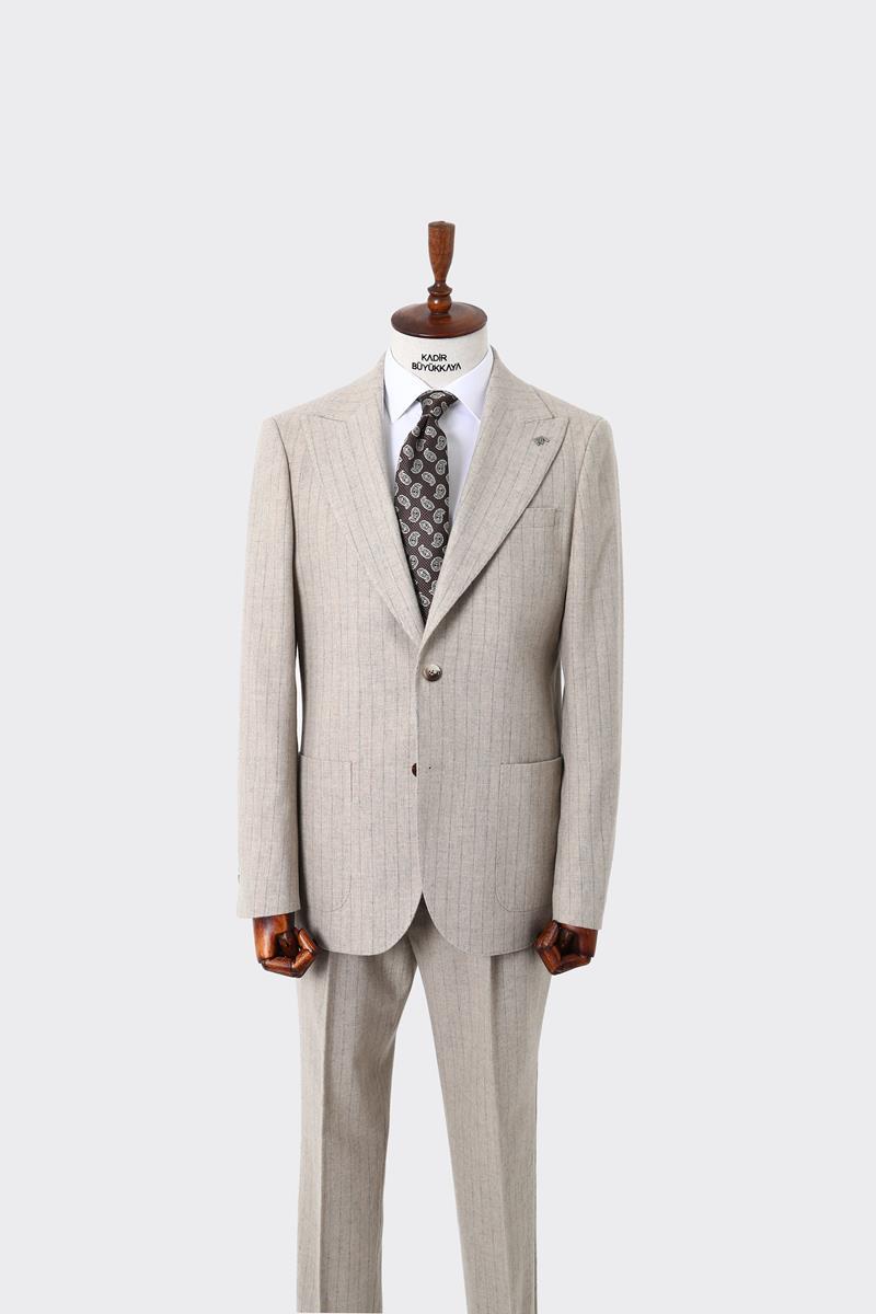 Modern Pileli Erkek Takım Elbise-KAW1331W