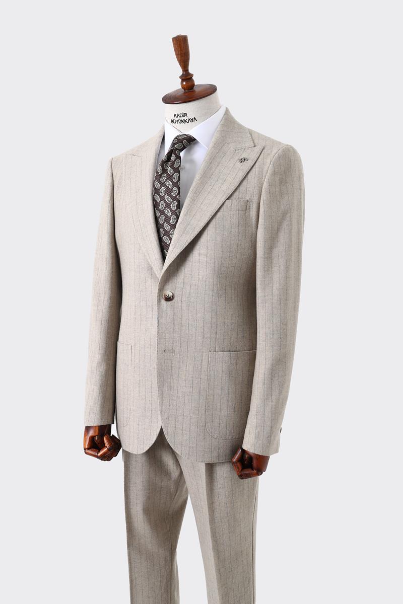 Modern Pileli Erkek Takım Elbise-KAW1331W