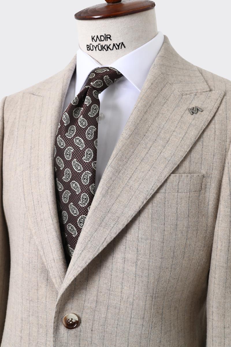 Modern Pileli Erkek Takım Elbise-KAW1331W