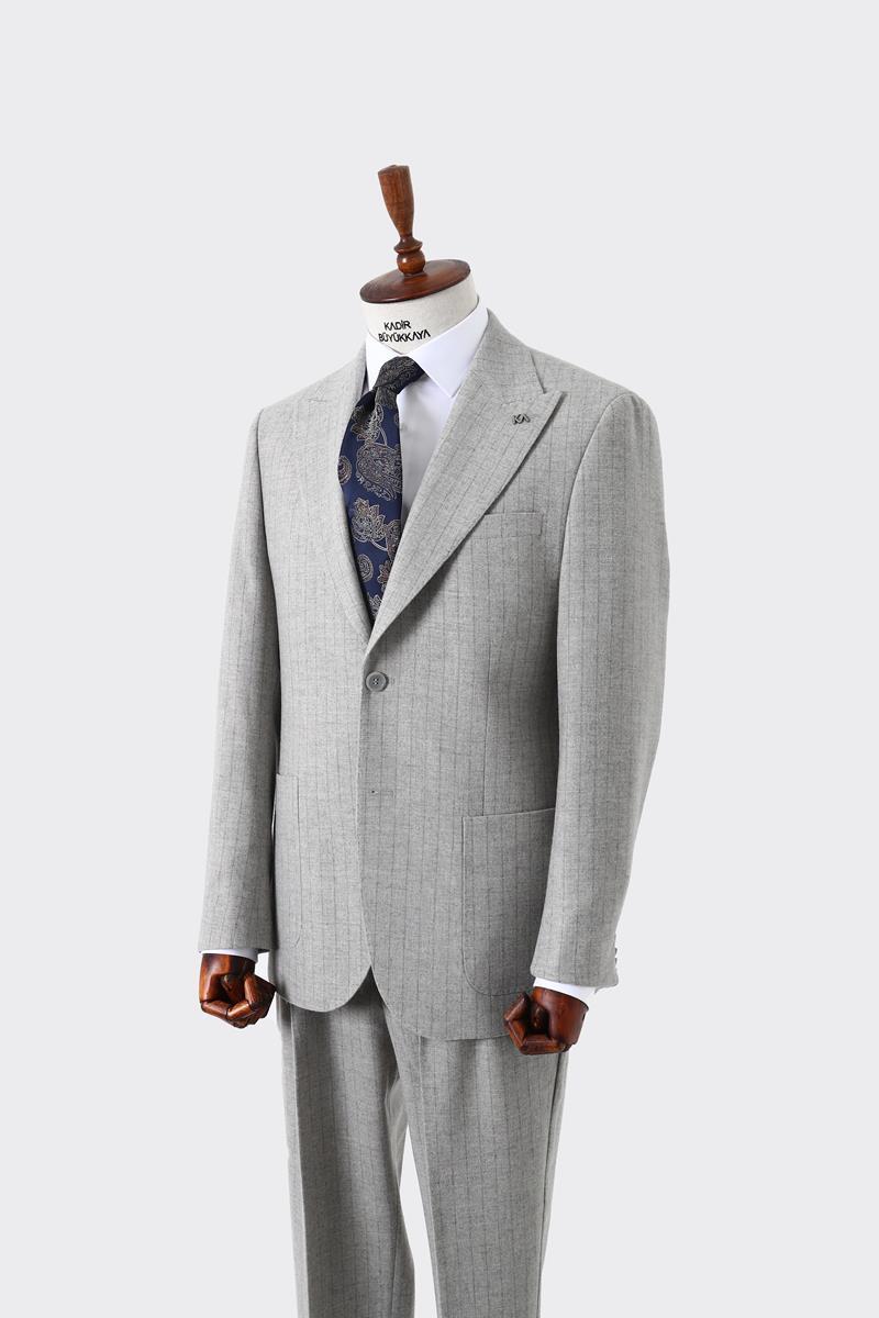 Modern Pileli Erkek Takım Elbise-KAW1331W