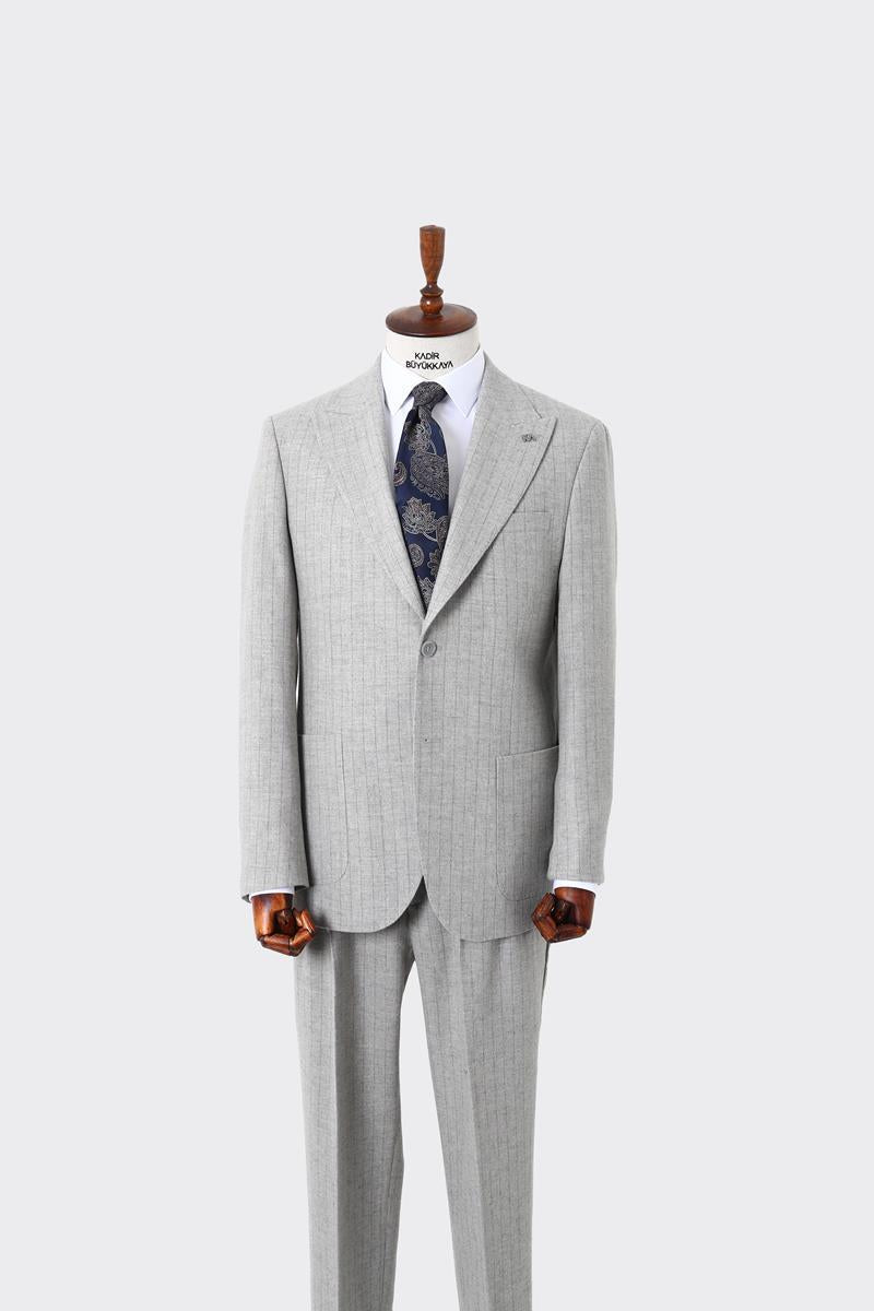 Modern Pileli Erkek Takım Elbise-KAW1331W