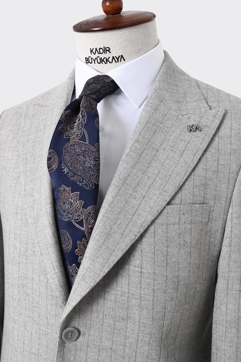 Modern Pileli Erkek Takım Elbise-KAW1331W