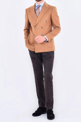 Modern Slim Fit Dar Kesim Kruvaze Erkek Viskon Ceket-KAV5251W
