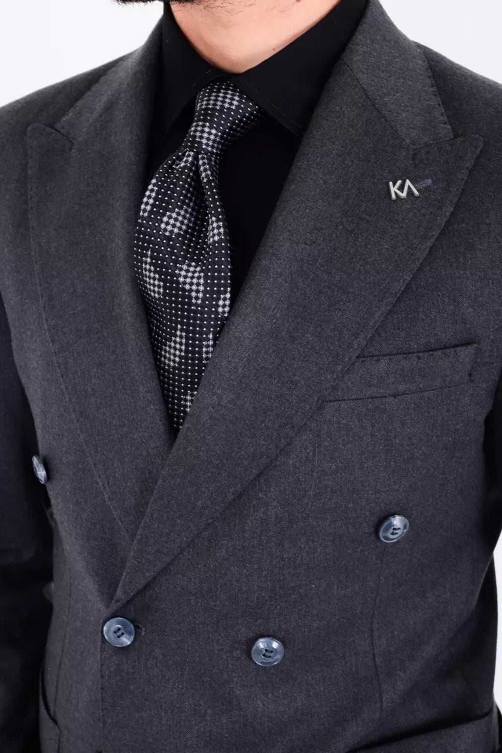 Modern Slim Fit Dar Kesim Kruvaze Erkek Viskon Ceket-KAV5251W