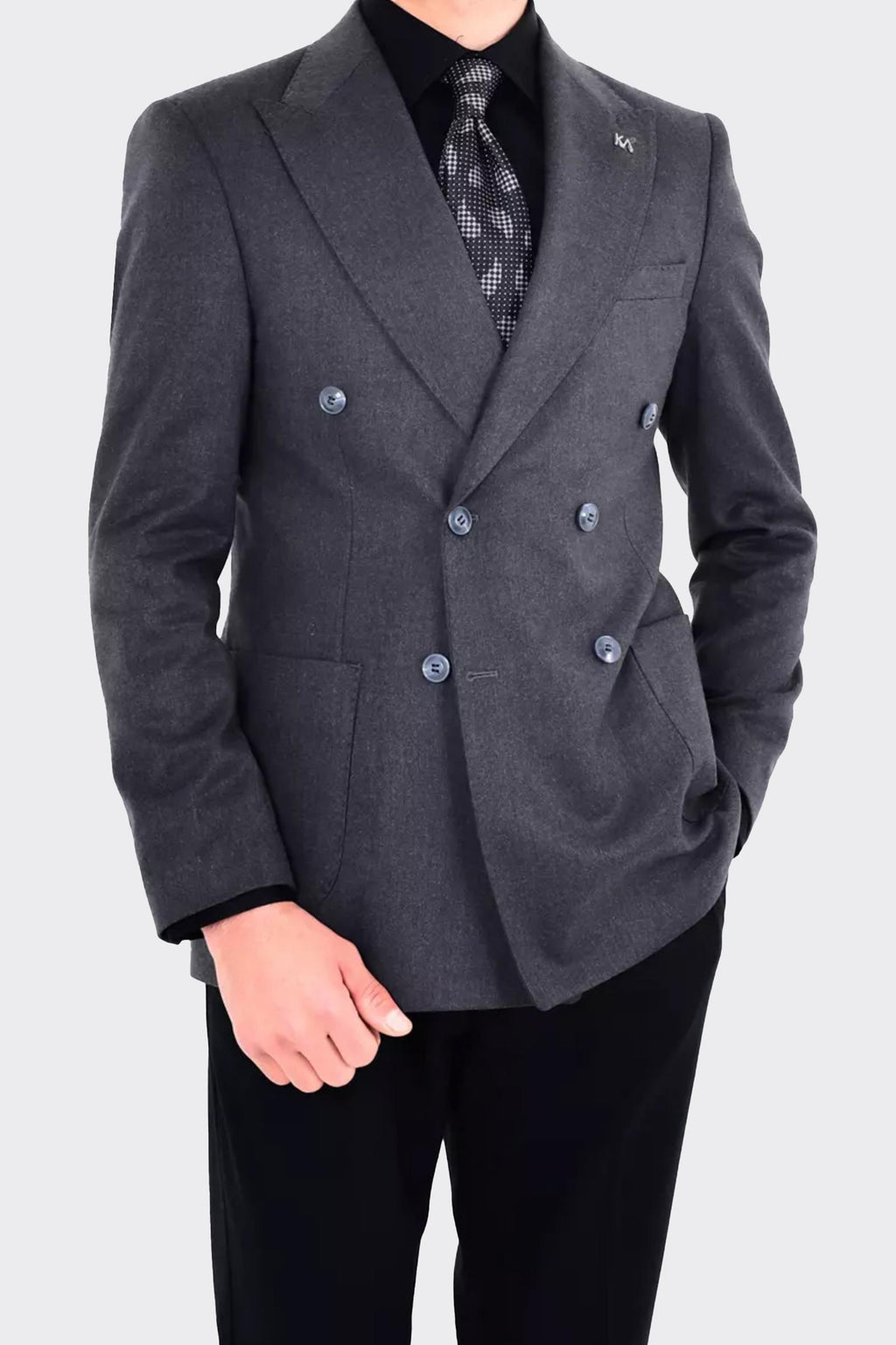 Modern Slim Fit Dar Kesim Kruvaze Erkek Viskon Ceket-KAV5251W