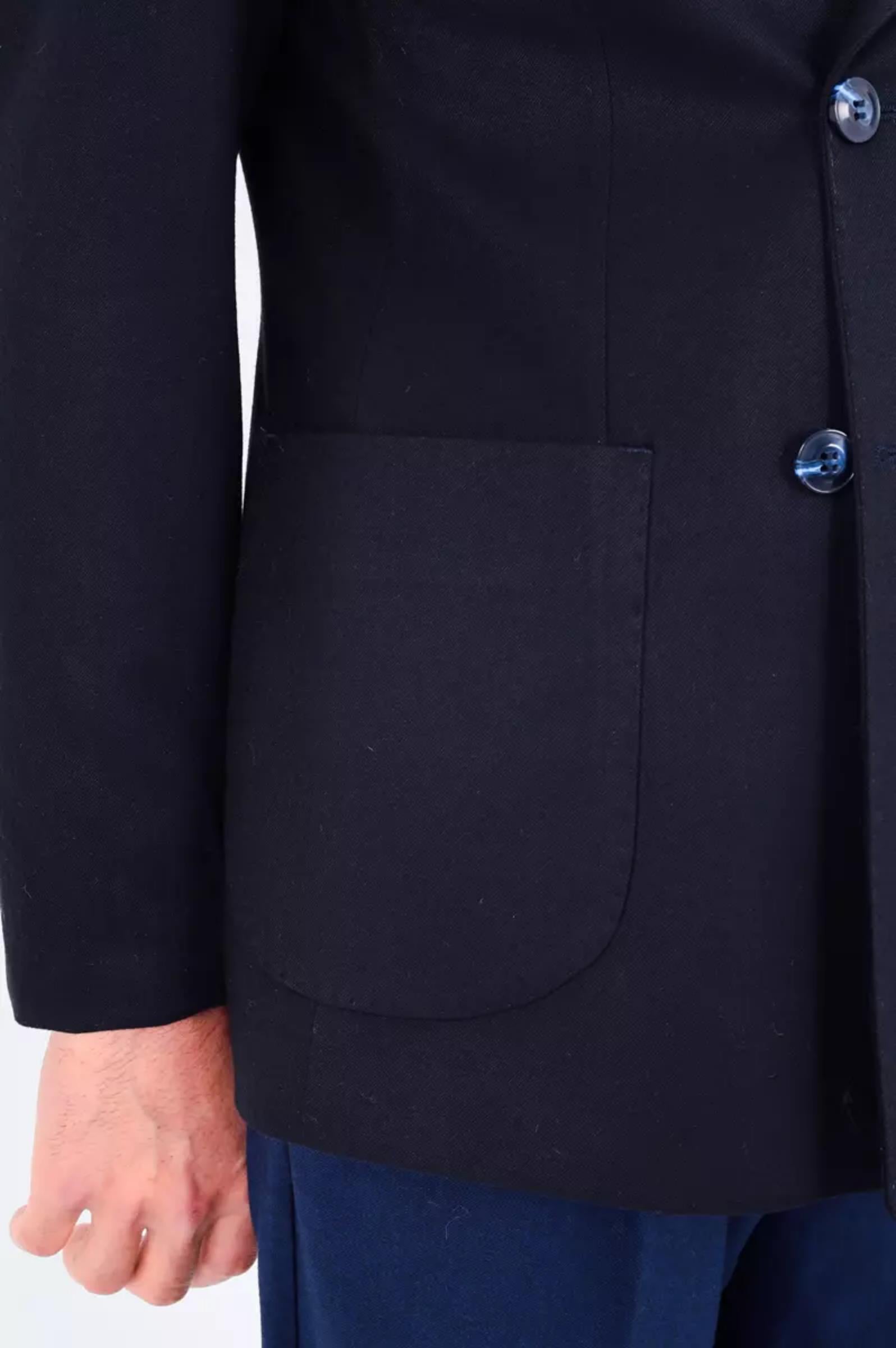 Modern Slim Fit Dar Kesim Kruvaze Erkek Viskon Ceket-KAV5251W