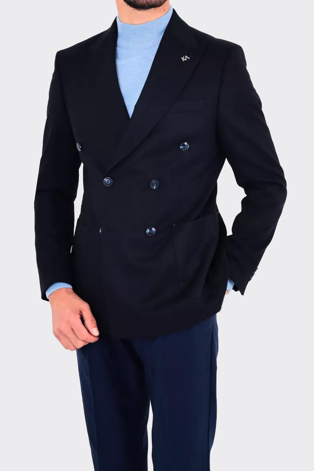 Modern Slim Fit Dar Kesim Kruvaze Erkek Viskon Ceket-KAV5251W