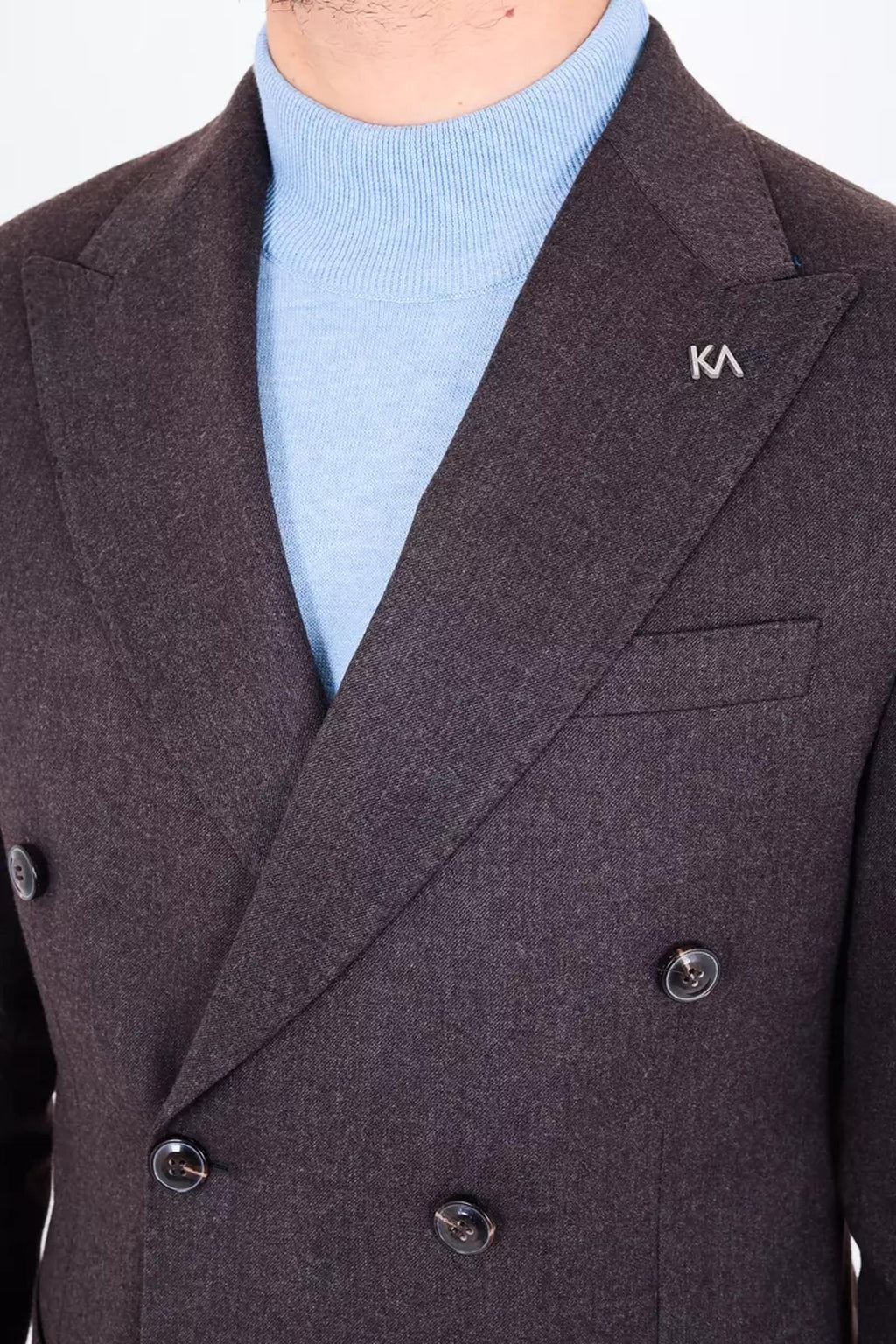 Modern Slim Fit Dar Kesim Kruvaze Erkek Viskon Ceket-KAV5251W