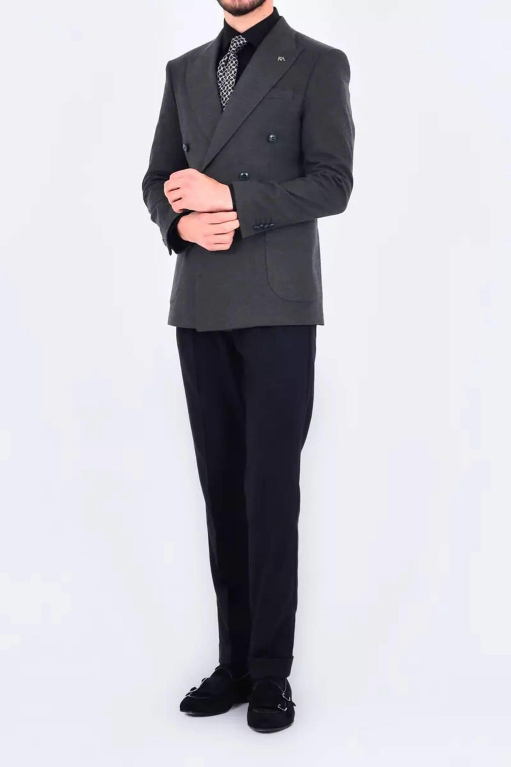Modern Slim Fit Dar Kesim Kruvaze Erkek Viskon Ceket-KAV5251W
