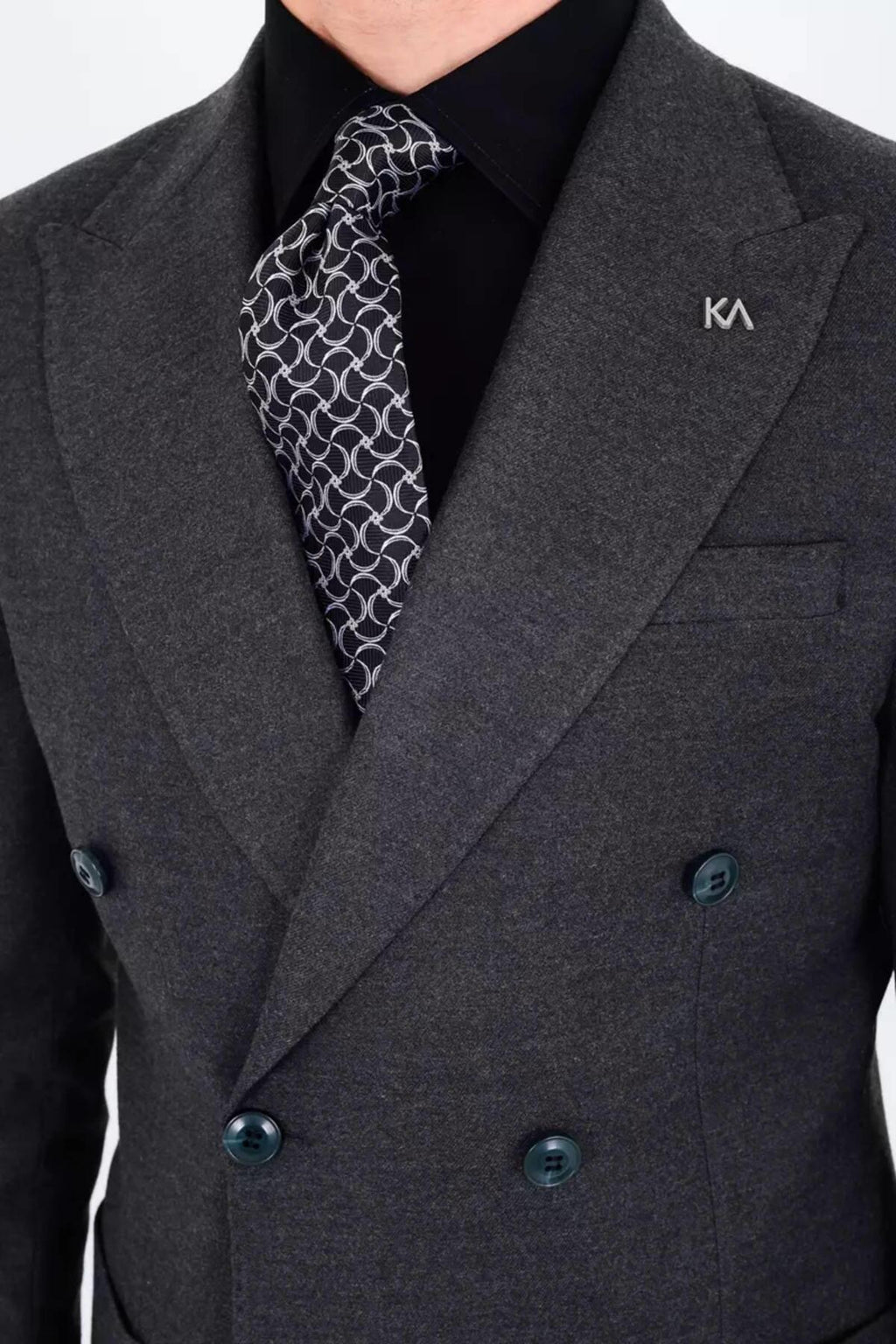 Modern Slim Fit Dar Kesim Kruvaze Erkek Viskon Ceket-KAV5251W