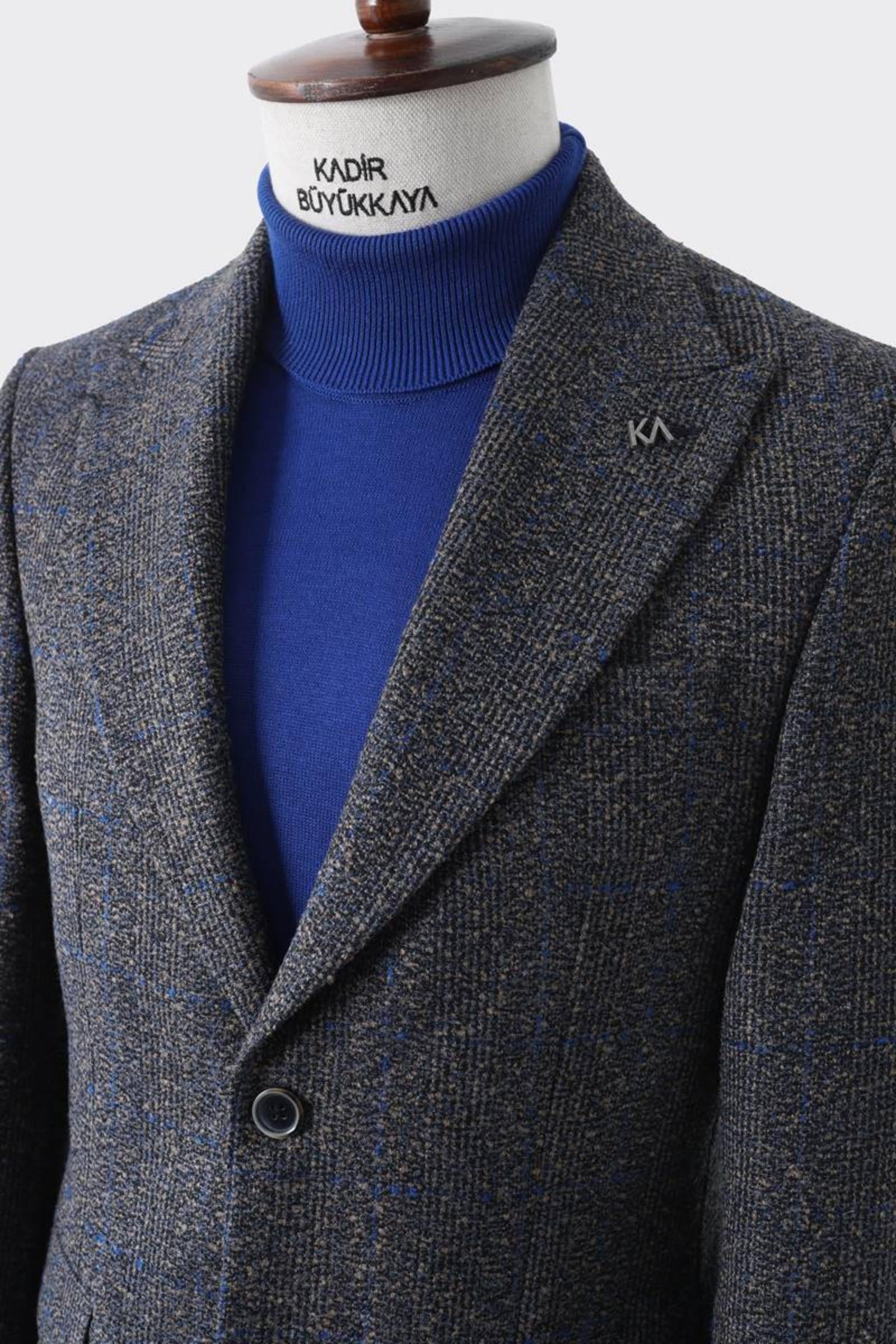 Modern Slim Fit Dar Kesim Yün Erkek Ceket-KAV5063W