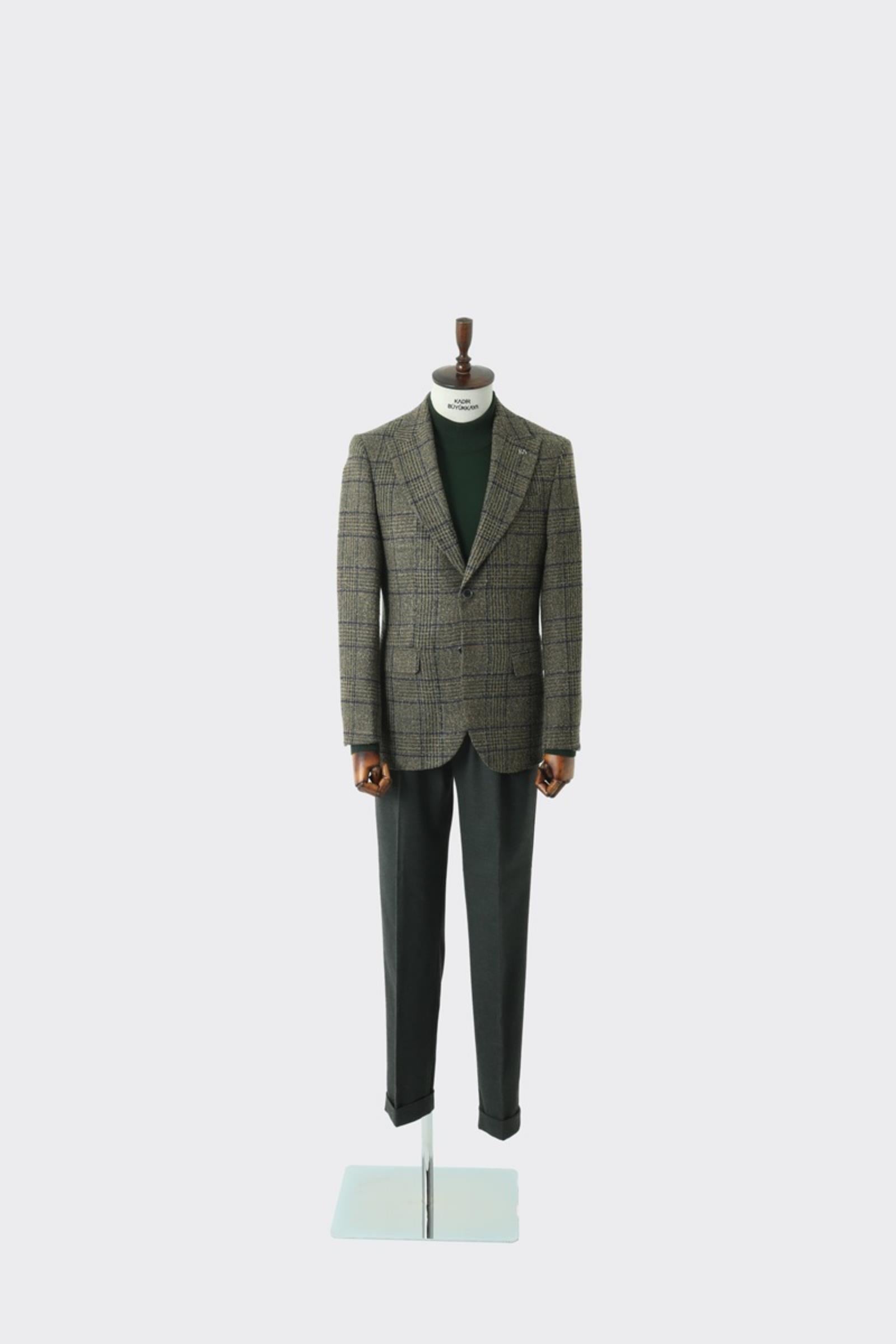 Modern Slim Fit Dar Kesim Yün Erkek Ceket-KAV5063W