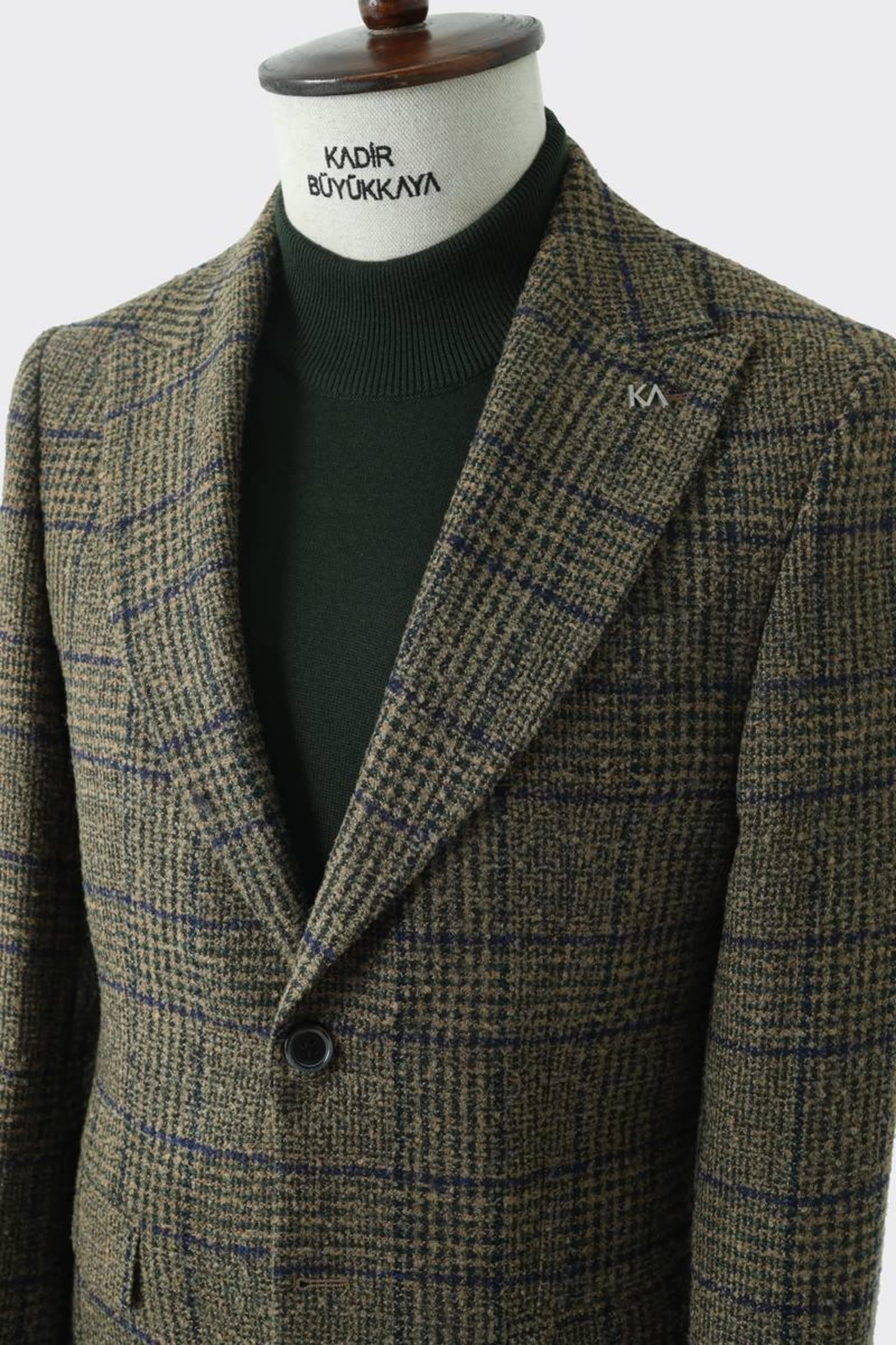 Modern Slim Fit Dar Kesim Yün Erkek Ceket-KAV5063W