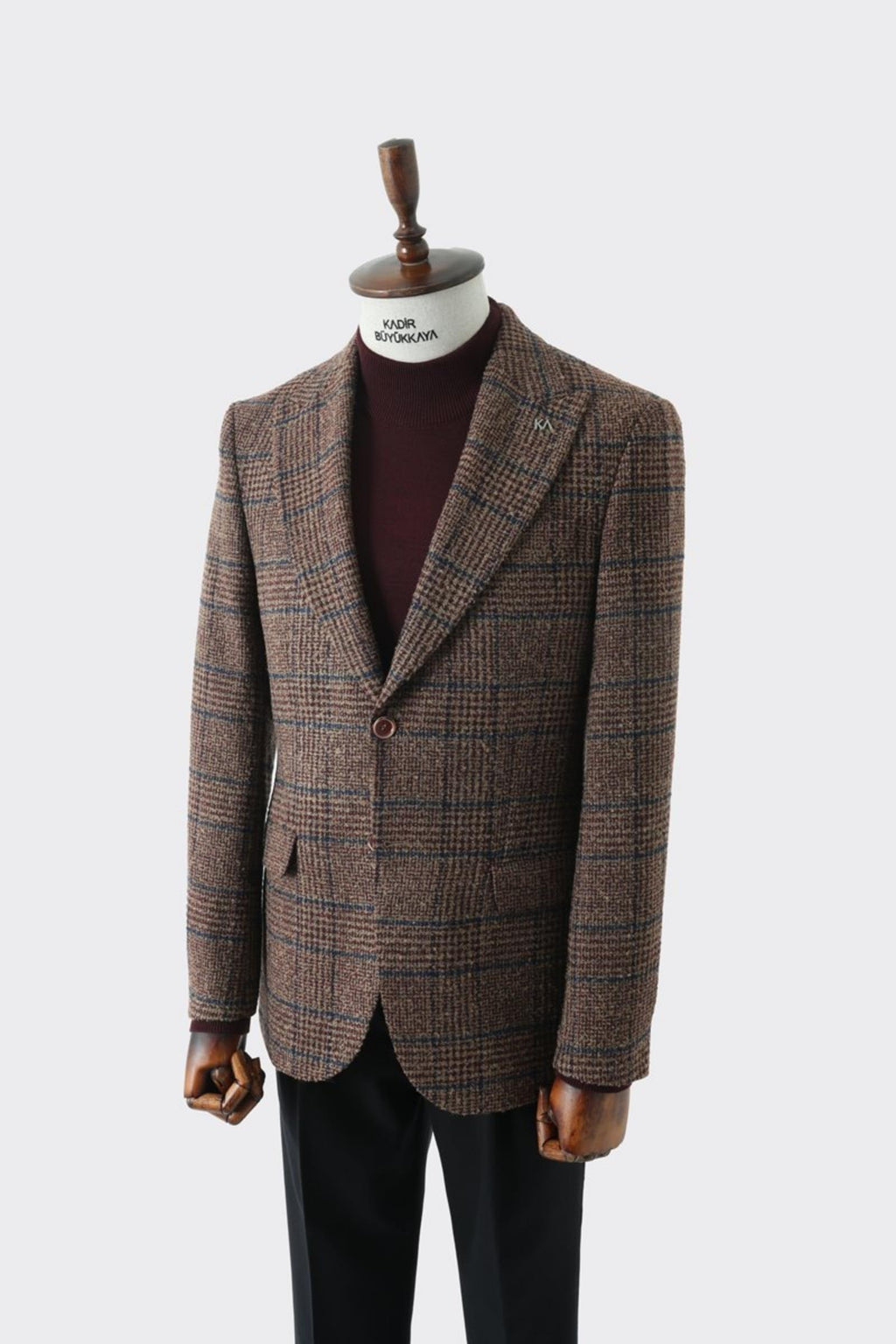 Modern Slim Fit Dar Kesim Yün Erkek Ceket-KAV5063W