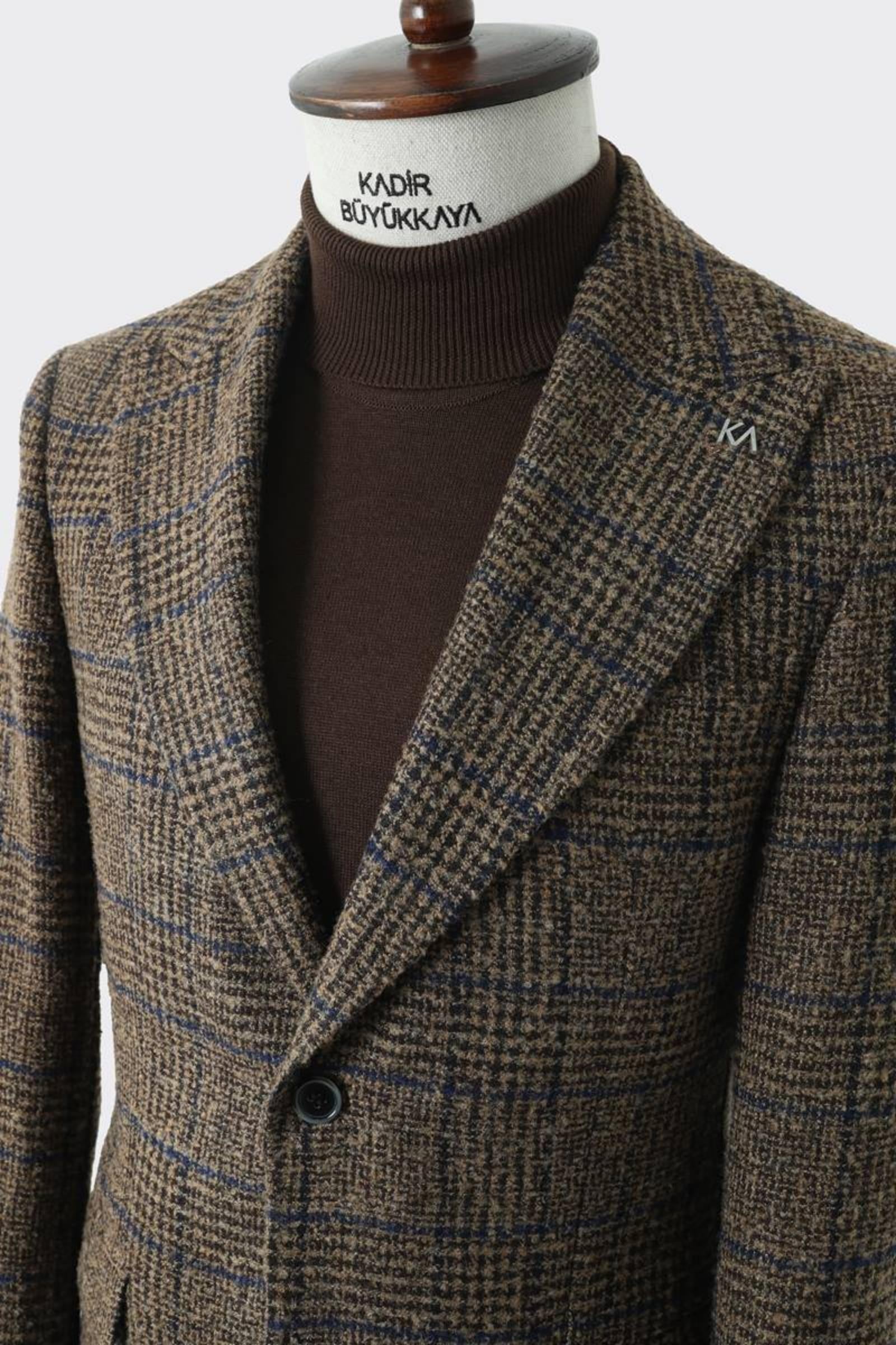 Modern Slim Fit Dar Kesim Yün Erkek Ceket-KAV5063W