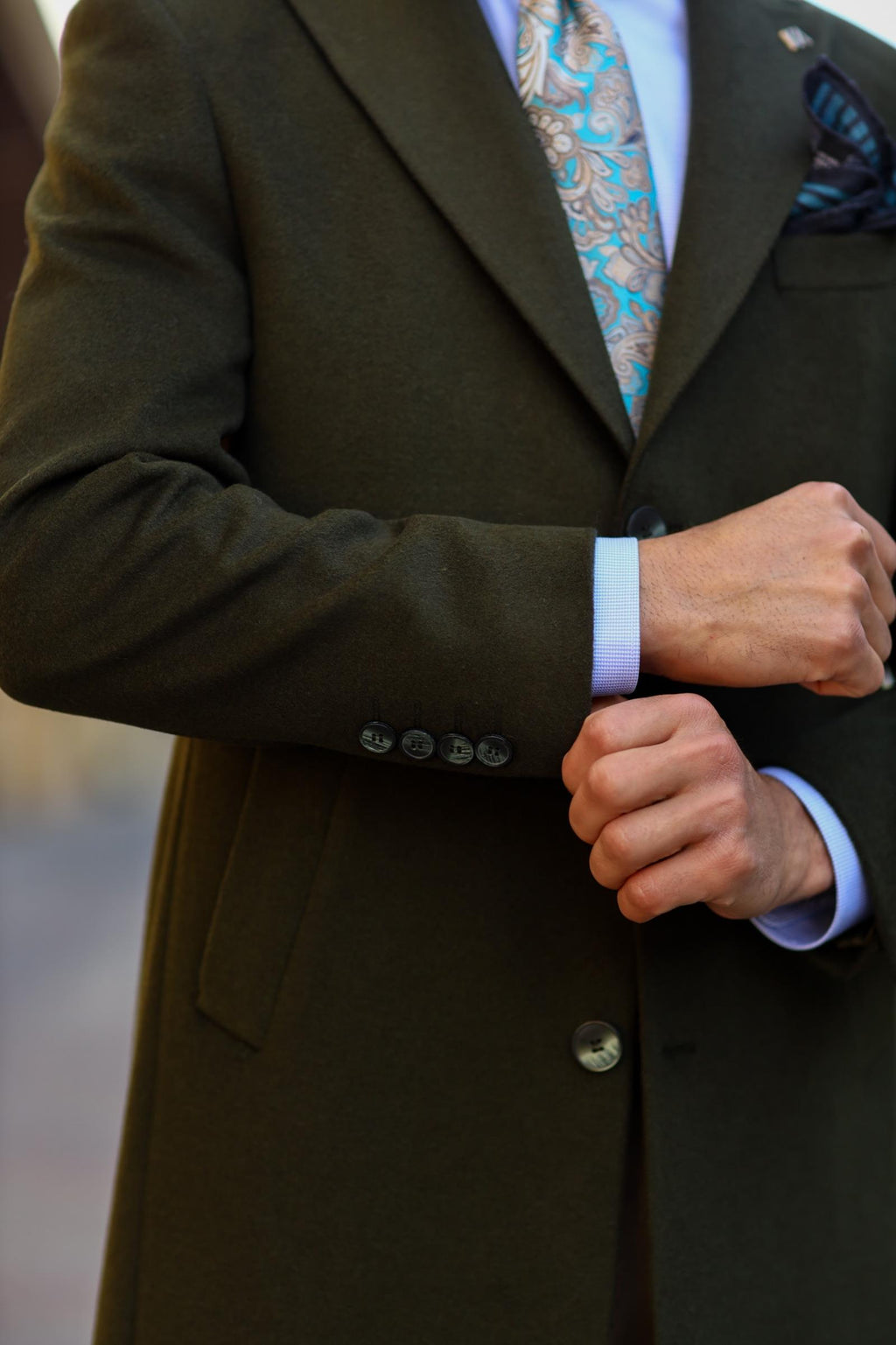 Modern Tasarım Erkek Klasik Kaban - %80 Yün %20 Polyester-KAV7000W