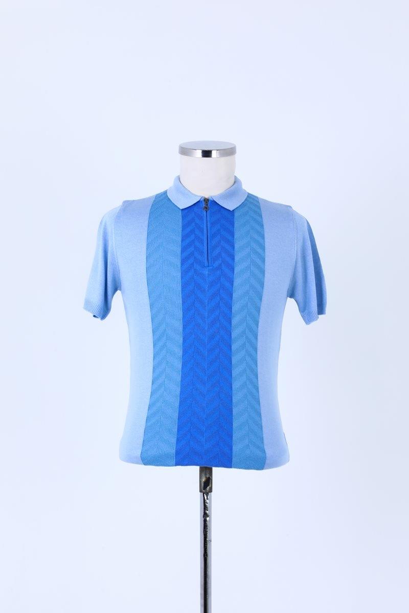 Modern Tasarımlı Fermuarlı Polo Yaka Kısa Kol Erkek T-Shirt-KAW6021S