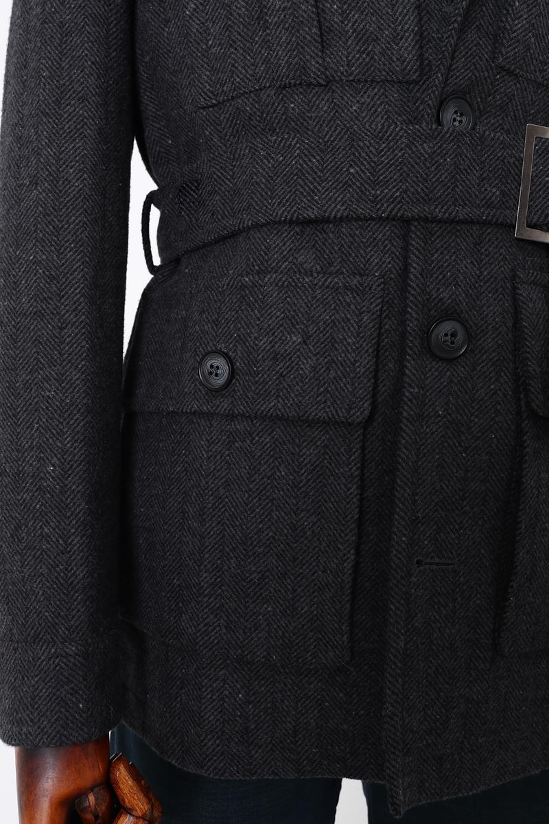 Modern Dayanıklı Erkek Safari Mont - Viskon Pamuk Polyester Kumaş-KAV9126W