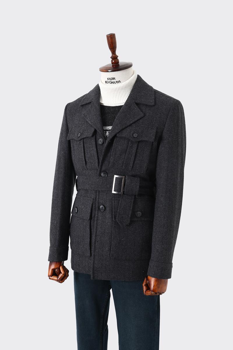 Modern Dayanıklı Erkek Safari Mont - Viskon Pamuk Polyester Kumaş-KAV9126W