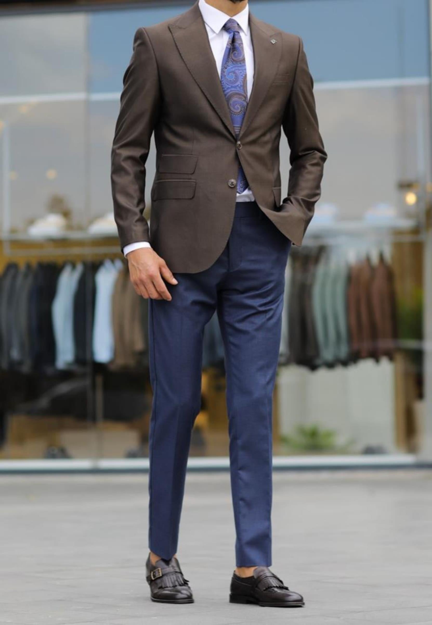 Modern ve Şık Erkek Slim Fit Ceket-KAV5023W