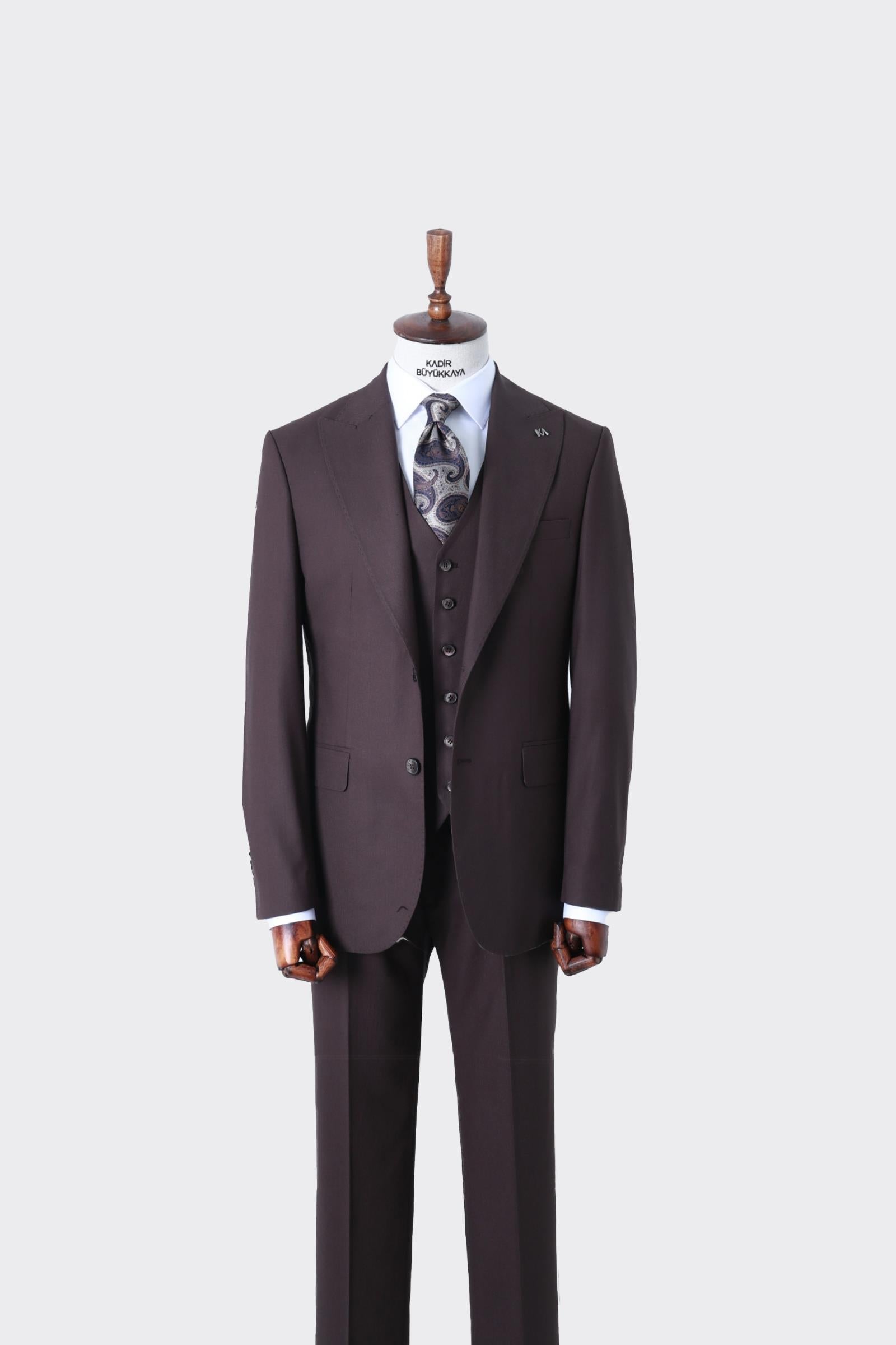 Modern ve Şık Yelekli Erkek Takım Elbise - Slim Fit Dört Mevsim-KAW1043S