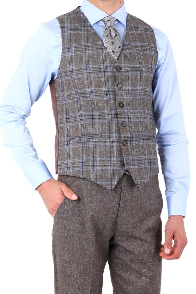 Modern ve Şık Yelekli Erkek Takım Elbise - Slim Fit Viskon Karışımlı-KAW1001S