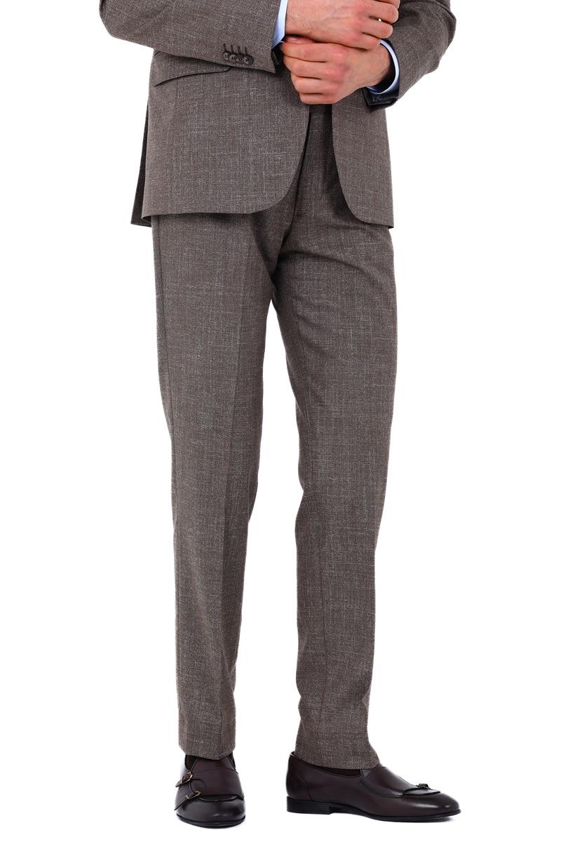 Modern ve Şık Yelekli Erkek Takım Elbise - Slim Fit Viskon Karışımlı-KAW1001S