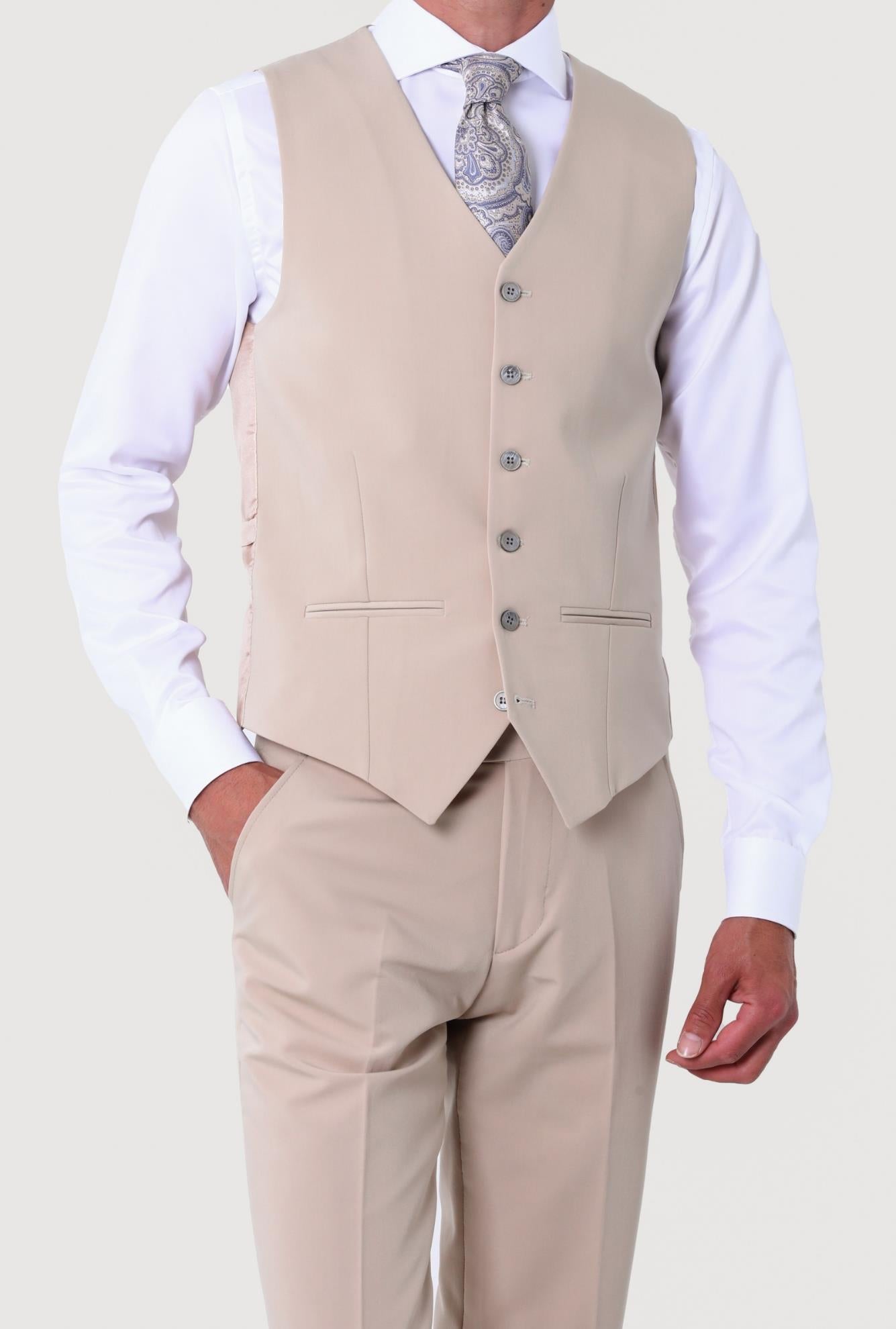 Modern ve Zarif Yelekli Erkek Takım Elbise - Slim Fit Dört Mevsim-KAW1020S