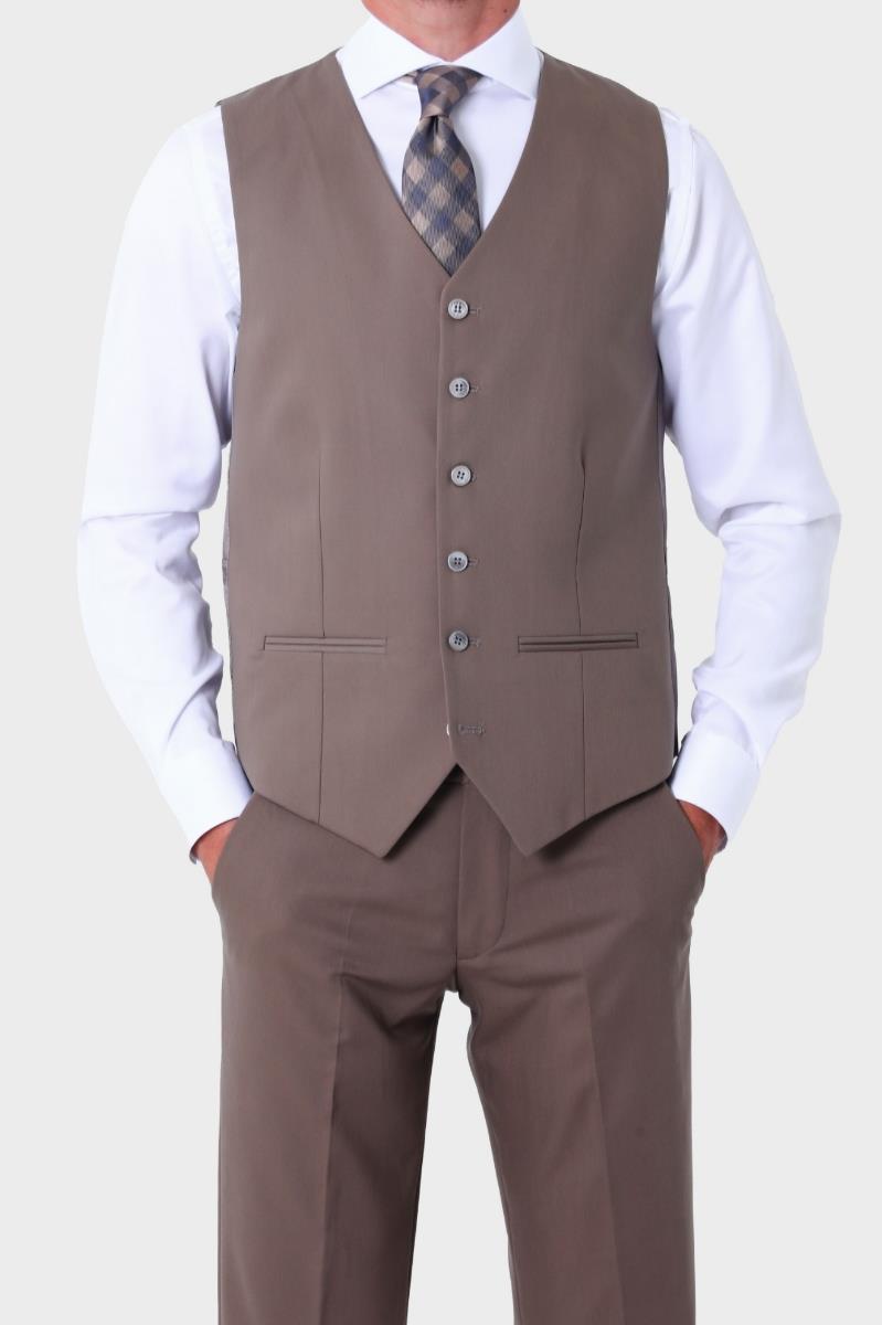 Modern ve Zarif Yelekli Erkek Takım Elbise - Slim Fit Dört Mevsim-KAW1020S