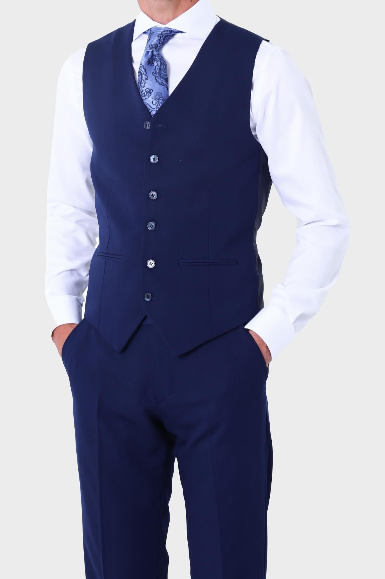 Modern ve Zarif Yelekli Erkek Takım Elbise - Slim Fit Dört Mevsim-KAW1020S