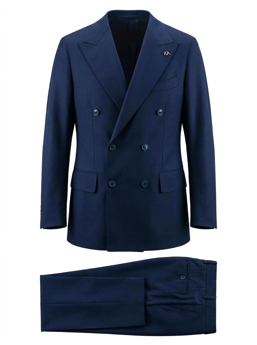 Navy Kruvaze Takım Elbise-W2501279