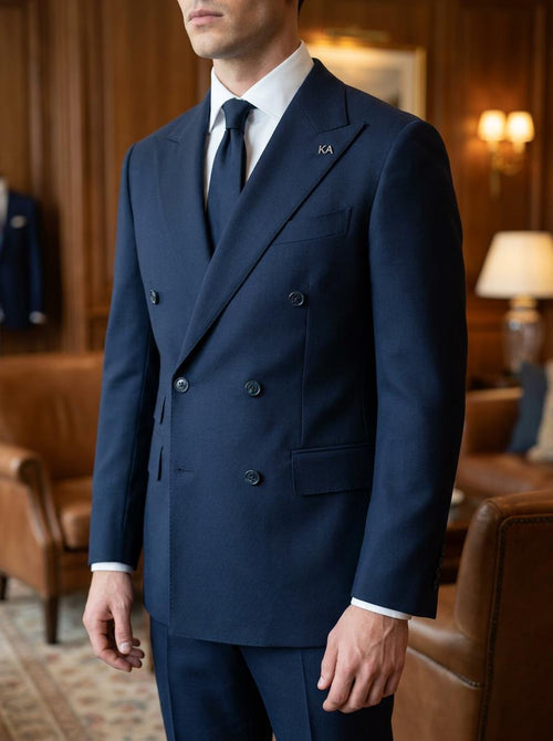 Navy Kruvaze Takım Elbise-W2501279