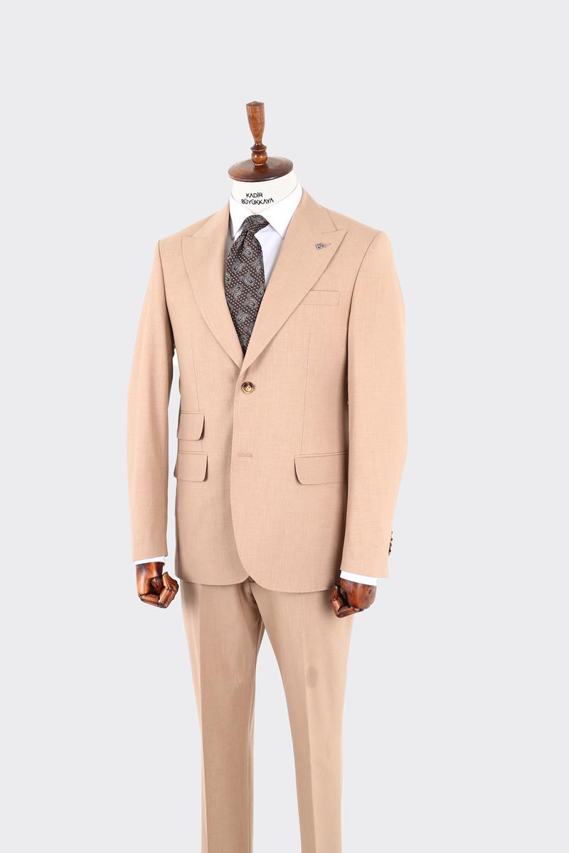 Modern Kesim Çift Düğmeli Erkek Takım Elbise-KAW1387W