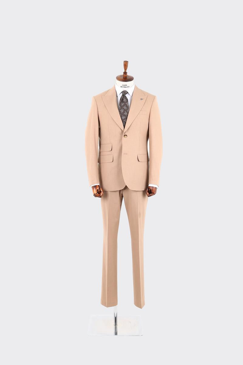 Modern Kesim Çift Düğmeli Erkek Takım Elbise-KAW1387W