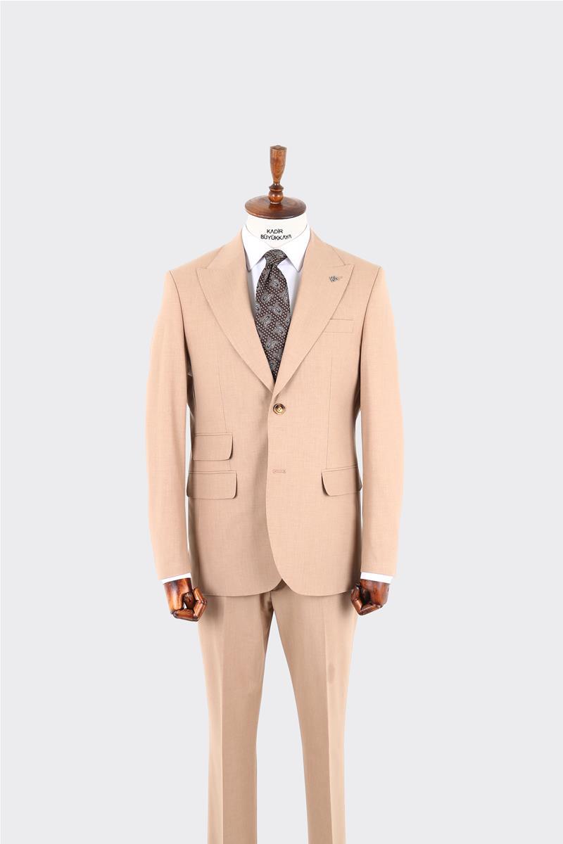 Modern Kesim Çift Düğmeli Erkek Takım Elbise-KAW1387W