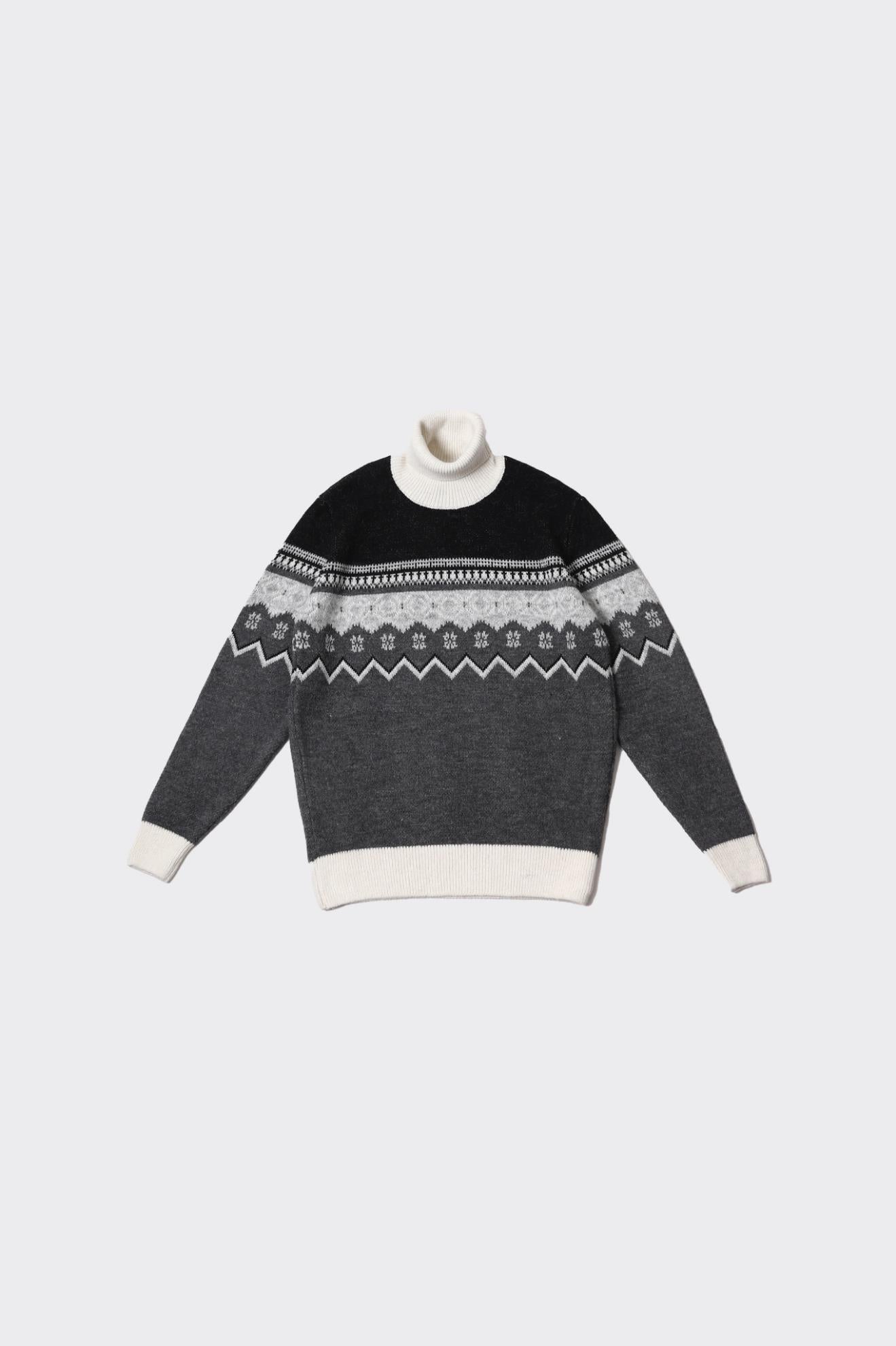 Klasik Tarz Pamuklu Tam Balıkçı Yaka Erkek Kazak-KAW6906W