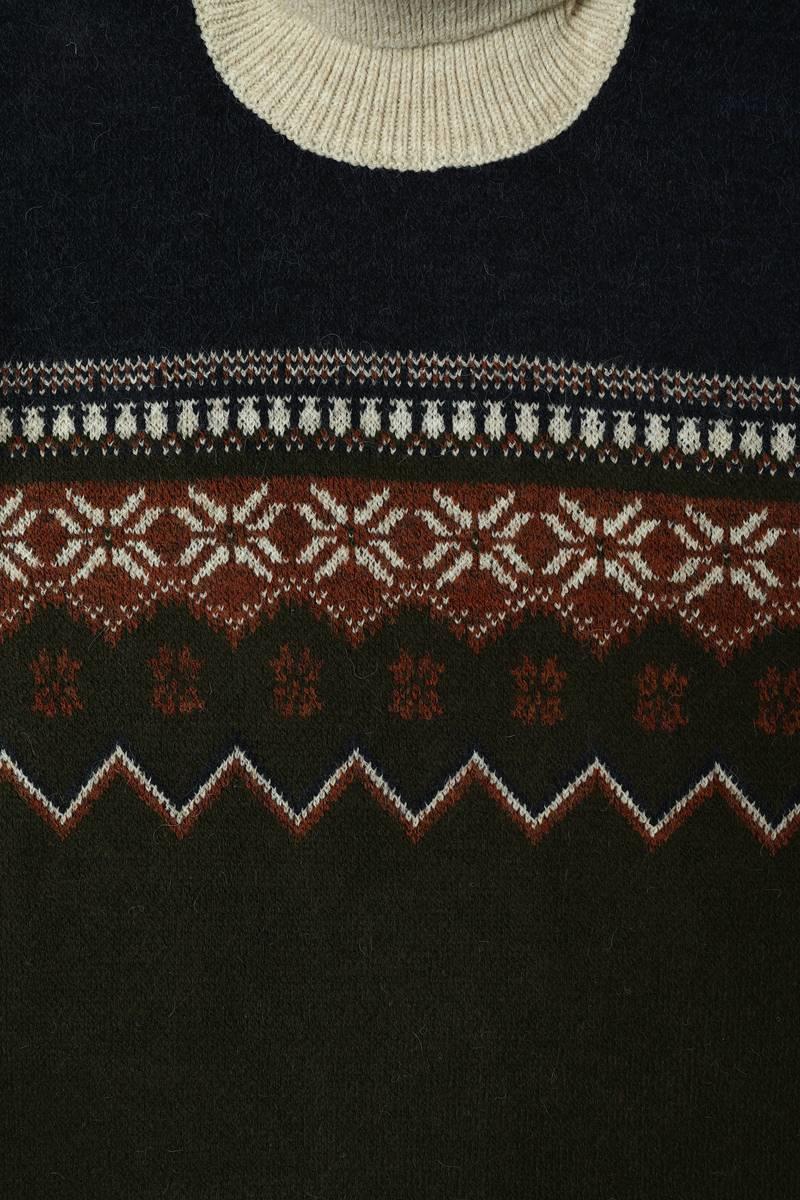 Klasik Tarz Pamuklu Tam Balıkçı Yaka Erkek Kazak-KAW6906W