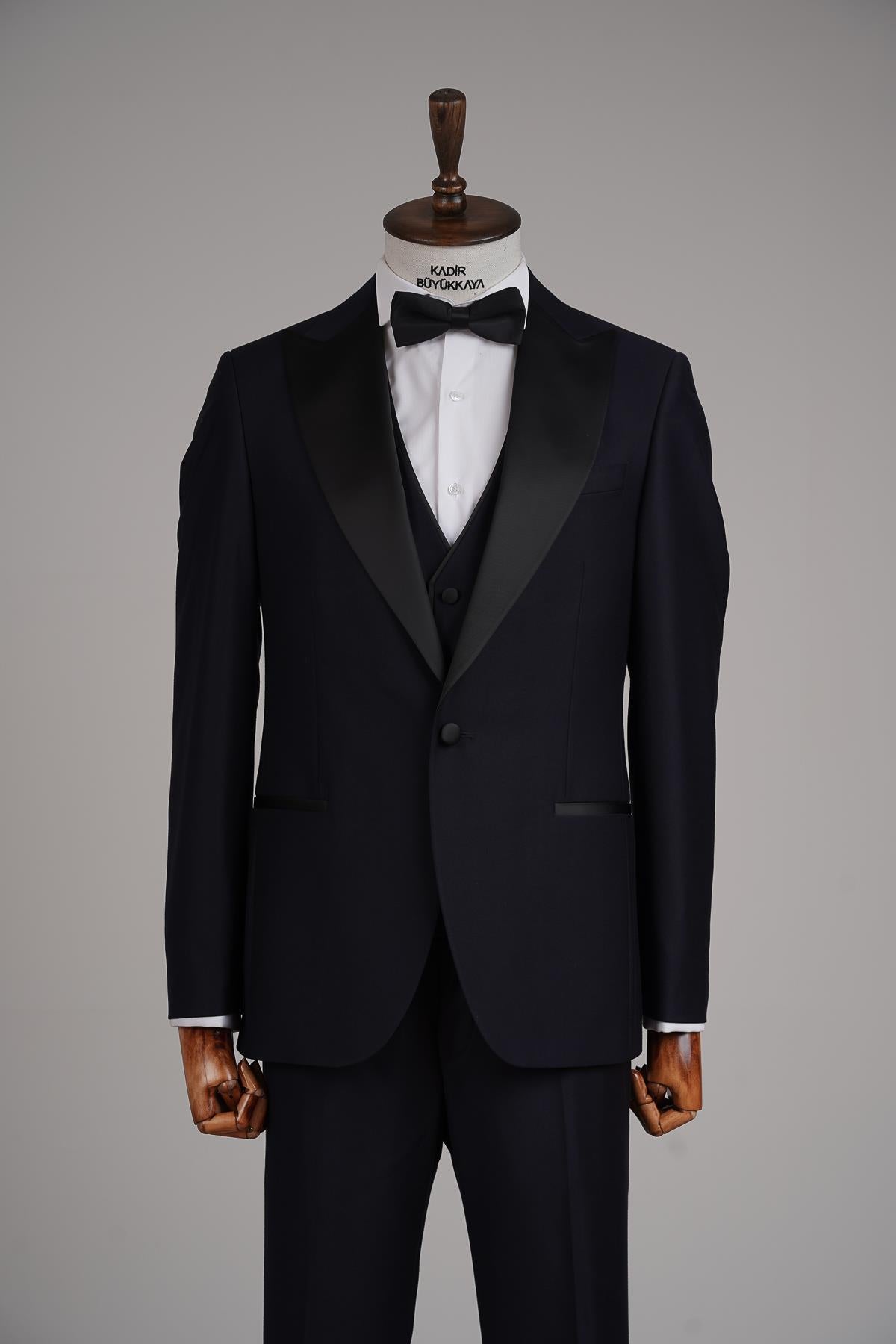 Rahat Kesim Yelekli Erkek Smokin Takım Elbise-KAV1532S