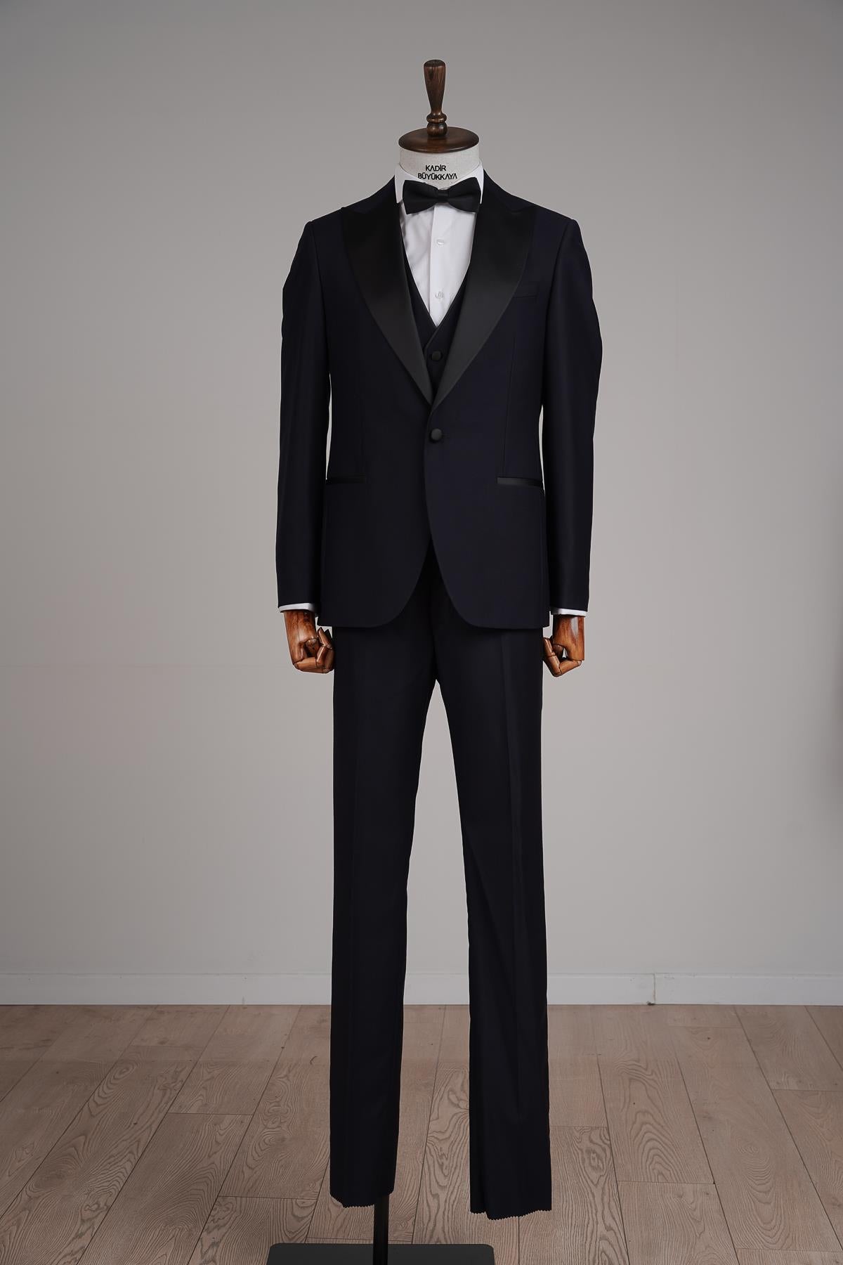 Rahat Kesim Yelekli Erkek Smokin Takım Elbise-KAV1532S