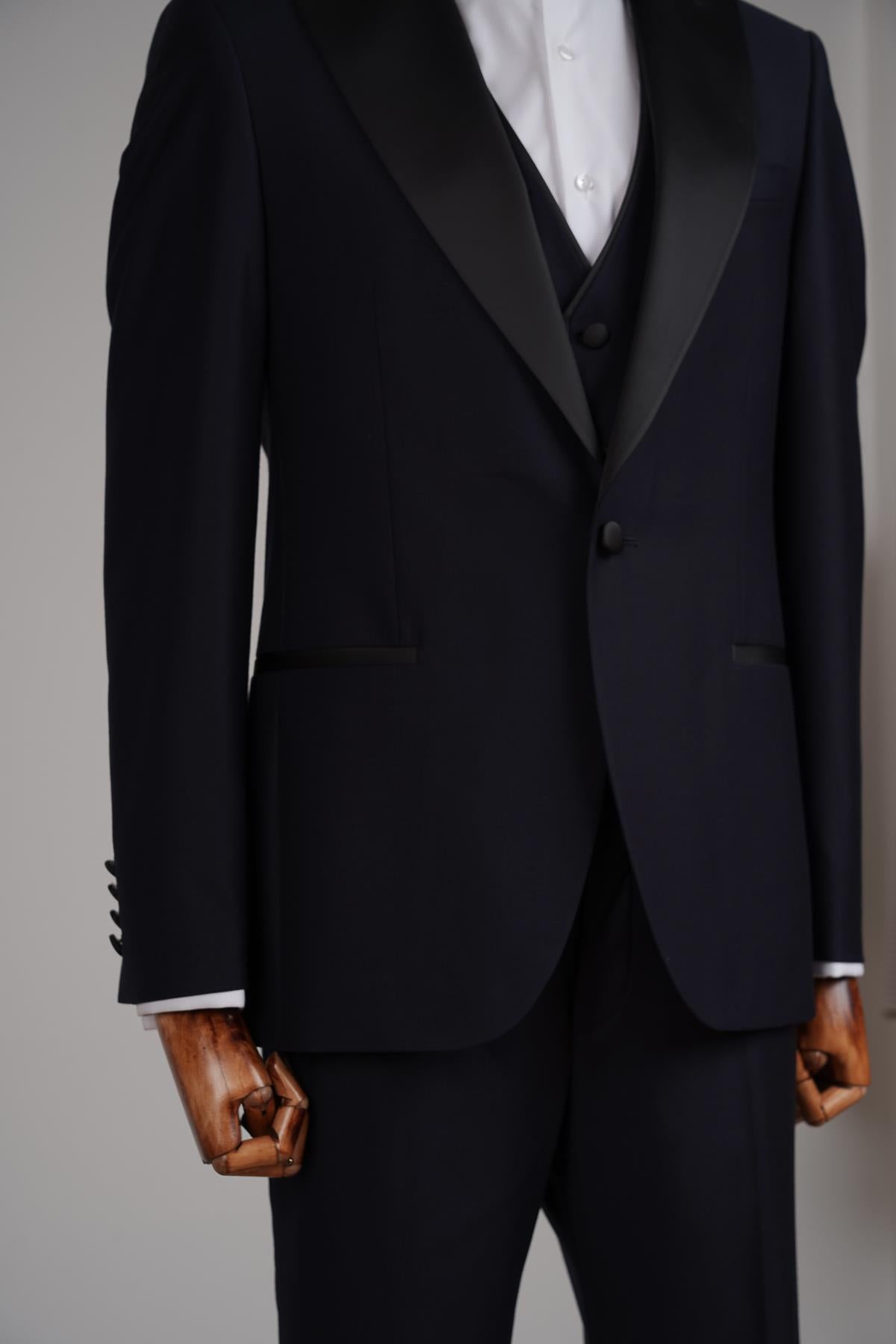 Rahat Kesim Yelekli Erkek Smokin Takım Elbise-KAV1532S