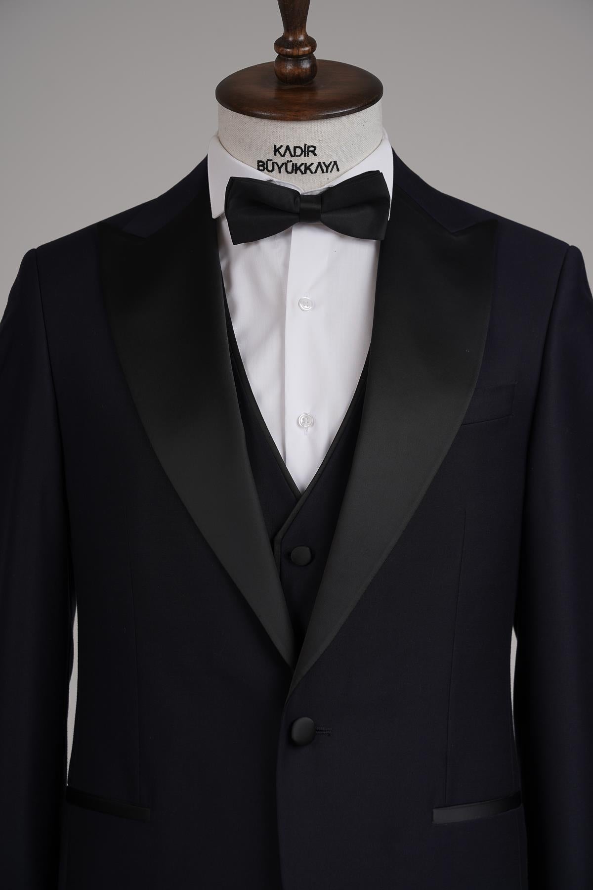 Rahat Kesim Yelekli Erkek Smokin Takım Elbise-KAV1532S